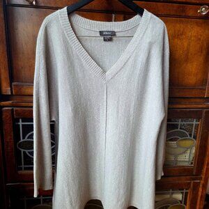 Beautiful Sand Taupe Blend Cashmere/Linen Tunic